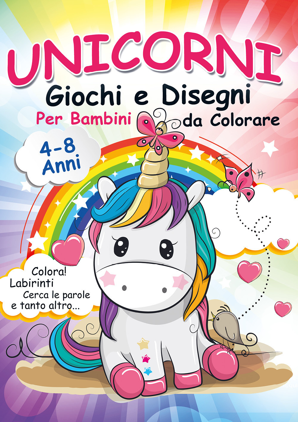 Unicorni, giochi e disegni da colorare per bambini. Mondo a colori