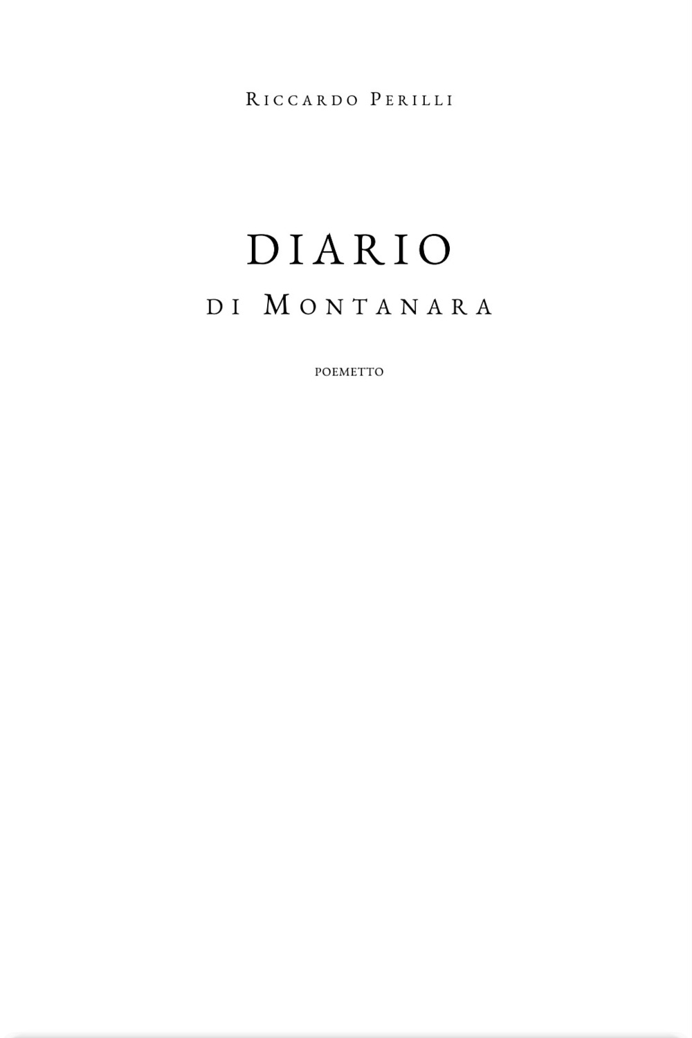 Diario di Montanara. Poemetto