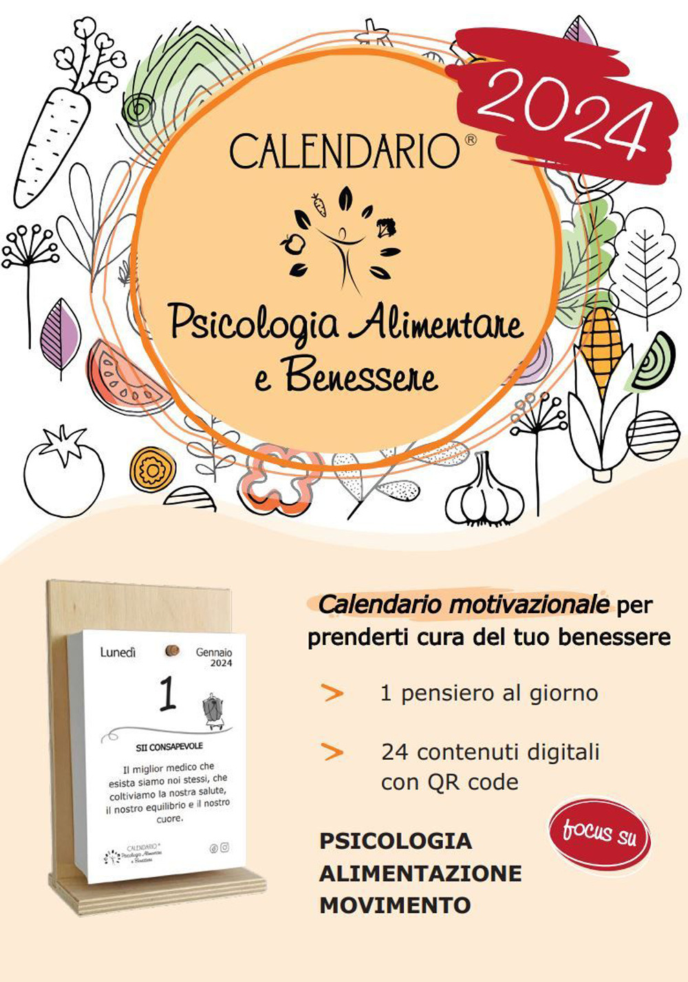 Calendario di psicologia alimentare e benessere 2024