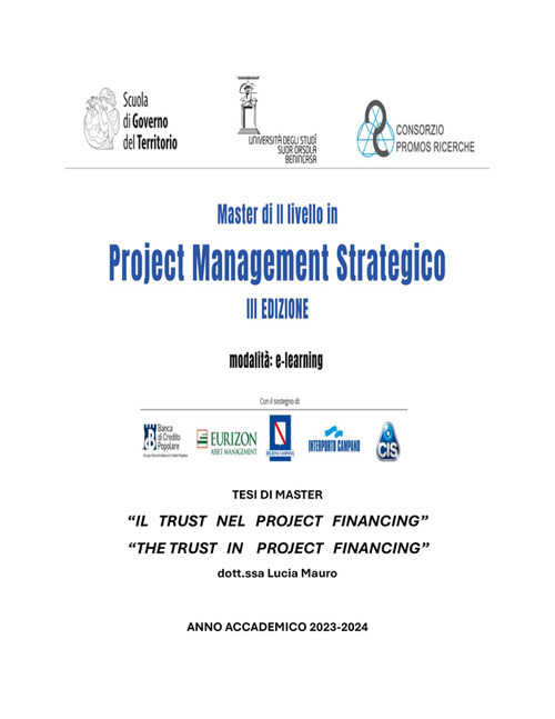 Il trust nel project financing. Tesi di master II livello