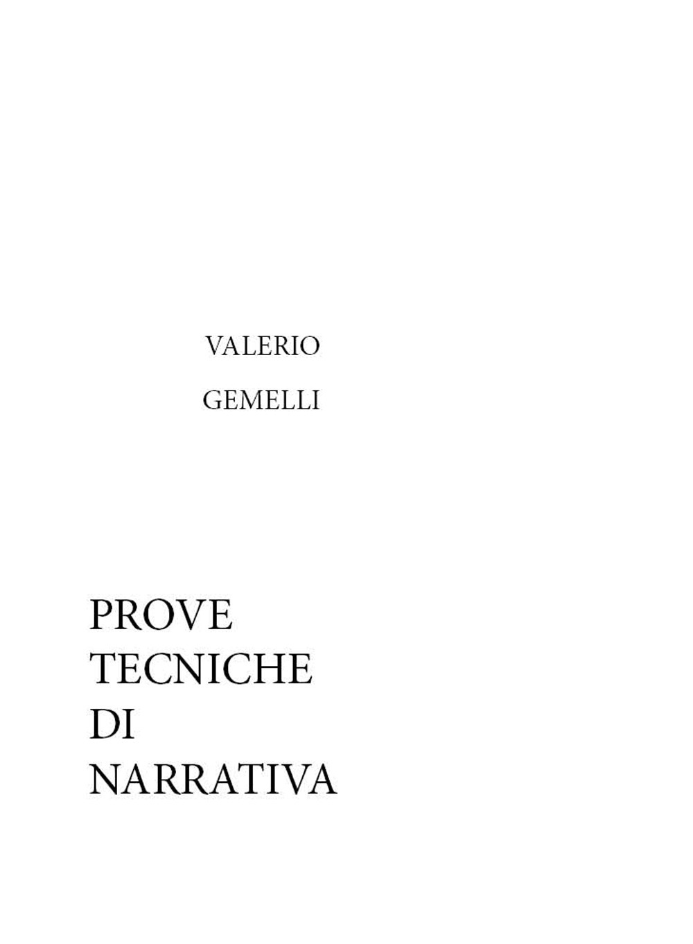 Prove tecniche di narrativa