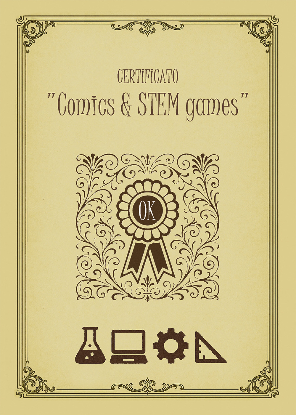 Comics & STEM games. Certificato di attestazione di perfetto Inventor