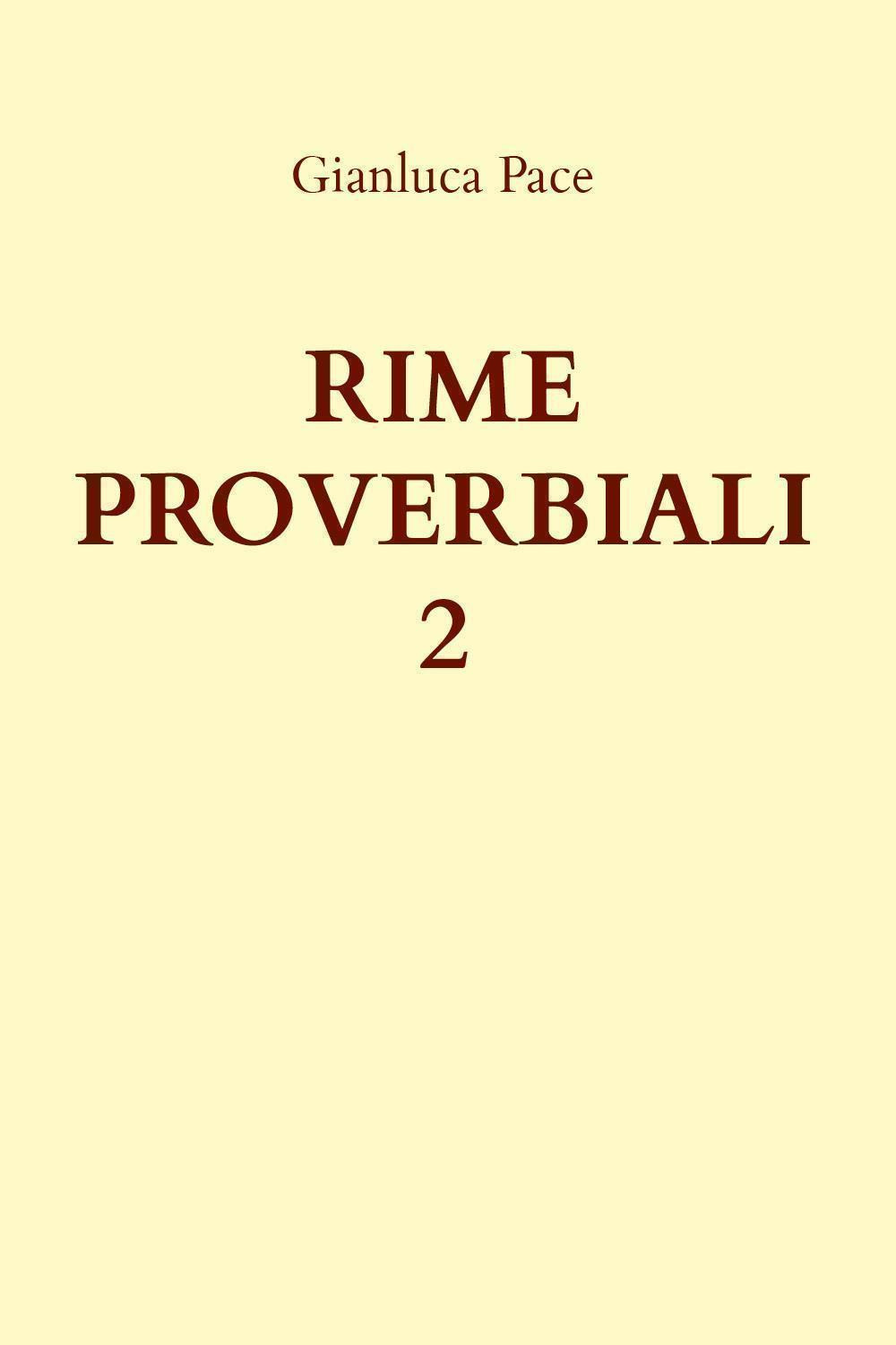 Rime proverbiali. Vol. 2