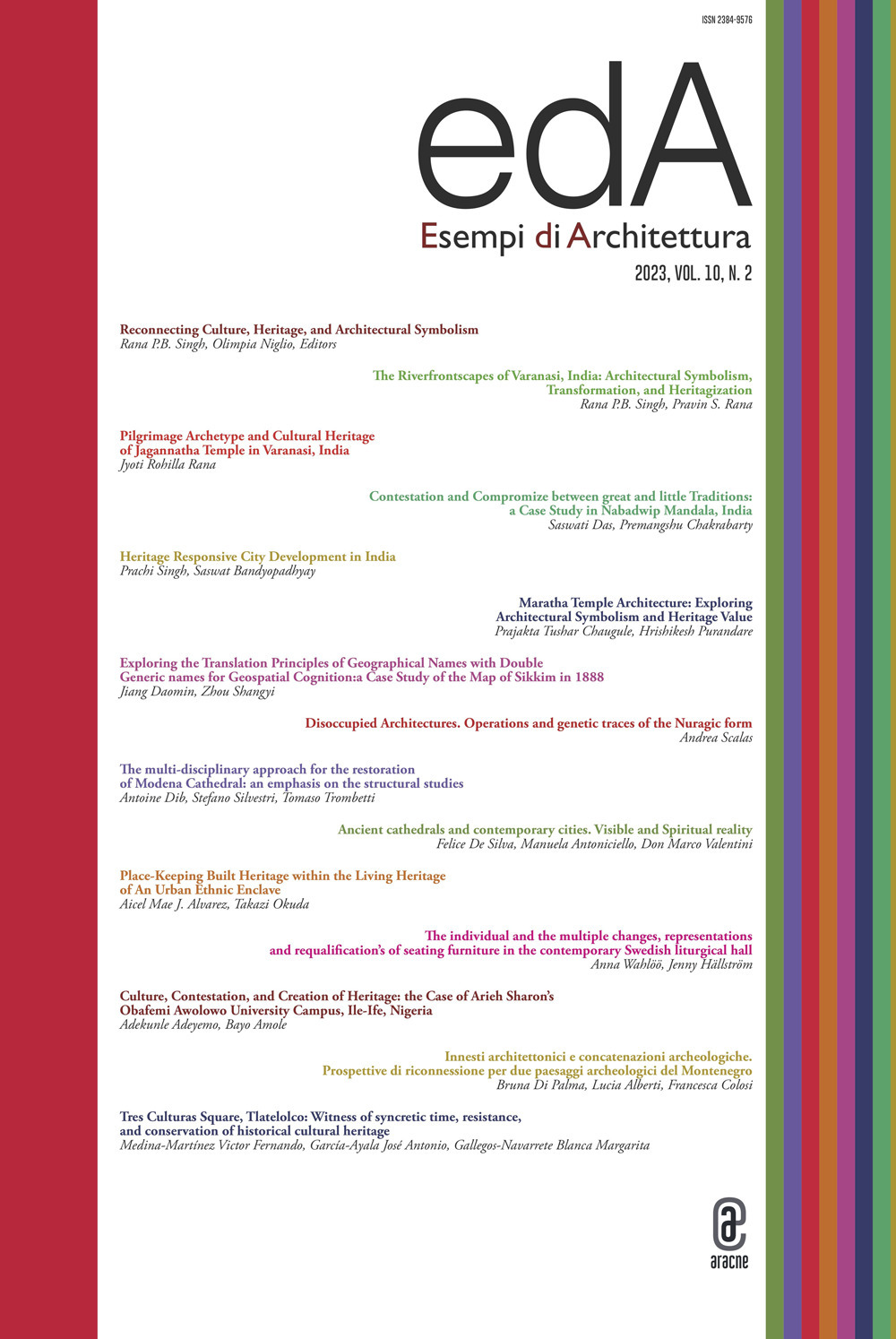 EDA. Esempi di architettura 2023. International journal of architecture and engineering. Vol. 10/2
