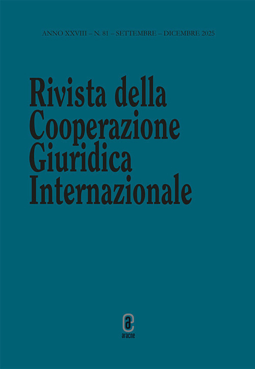 Rivista della Cooperazione Giuridica Internazionale. Vol. 81