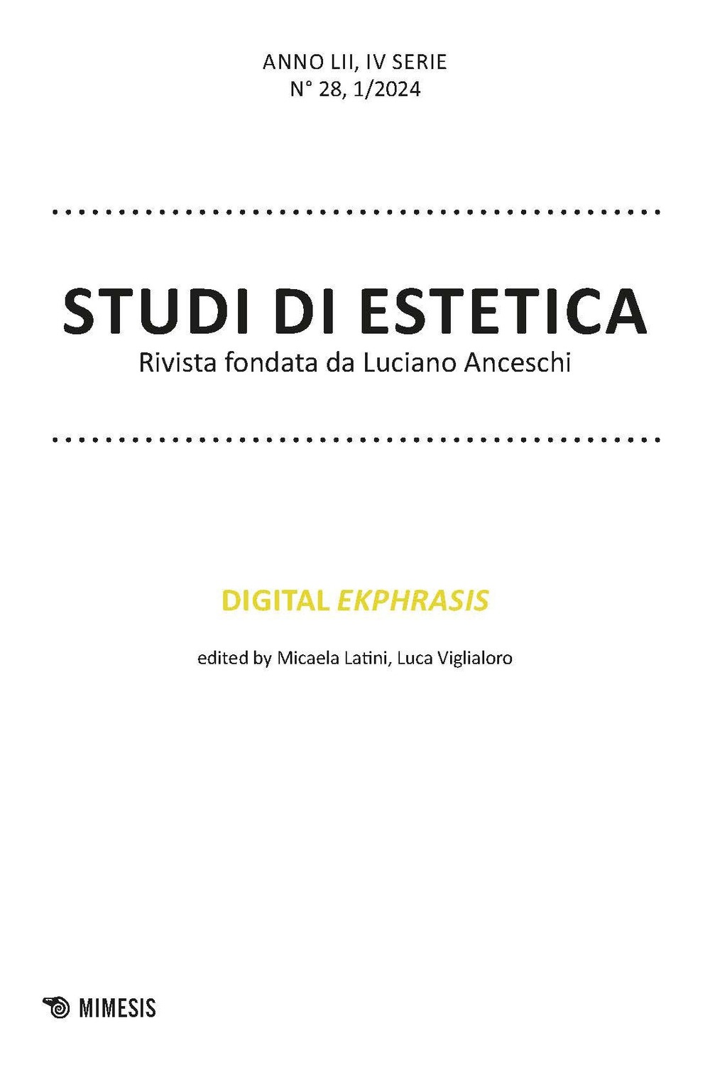 Studi di estetica. Vol. 1: Digital ekphrasis