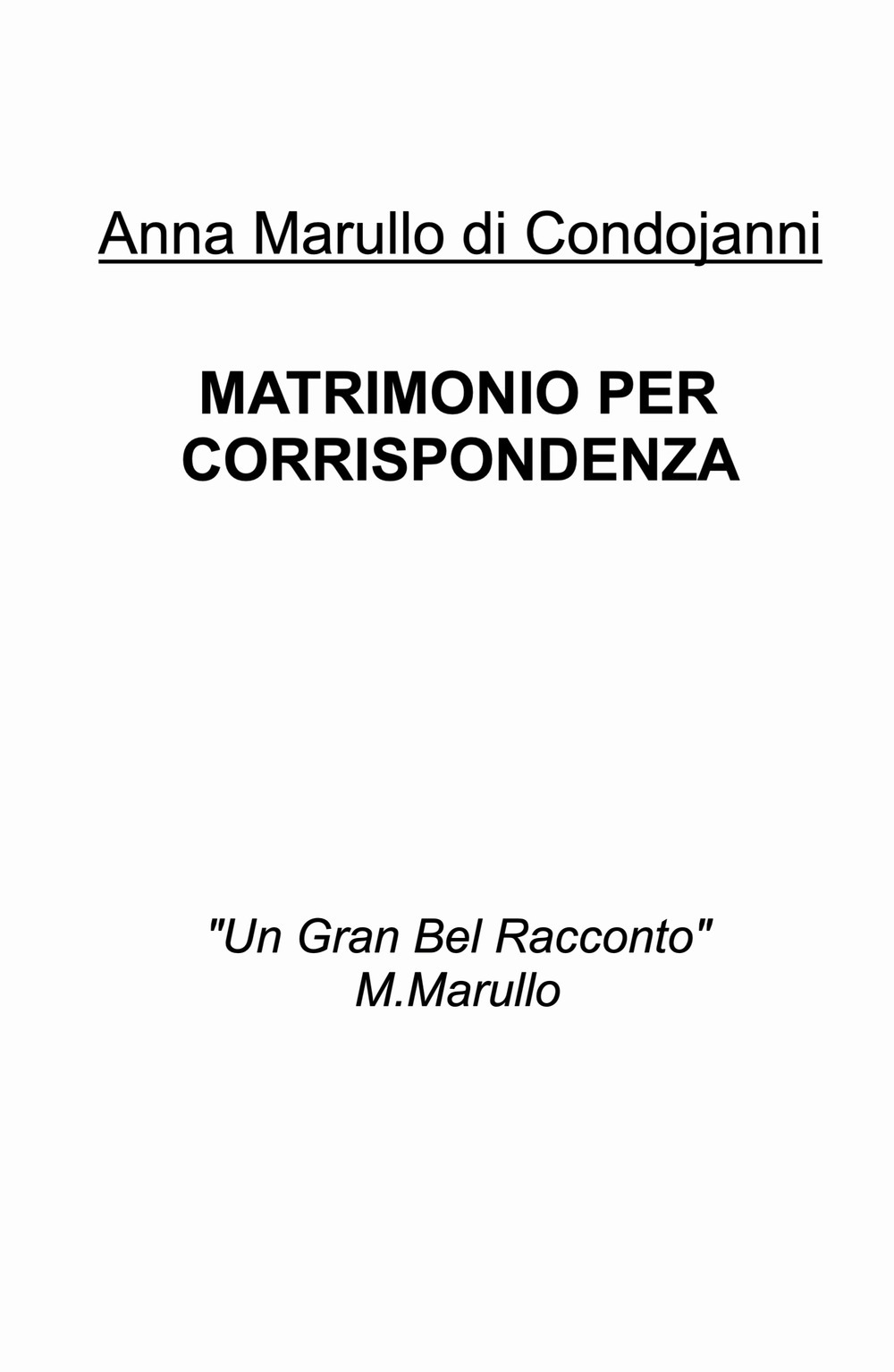 Matrimonio per corrispondenza