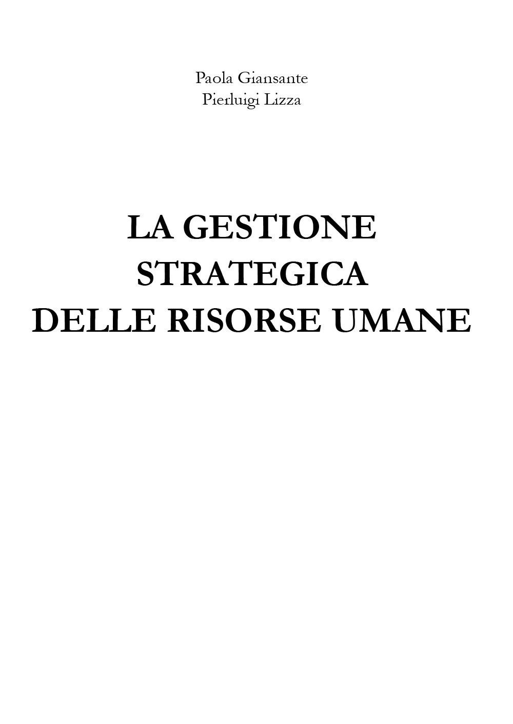 La gestione strategica delle risorse umane