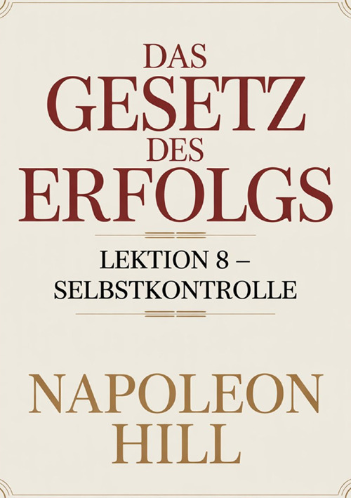 Das gesetz des erfolgs. Lektion 8: selbstkontrolle