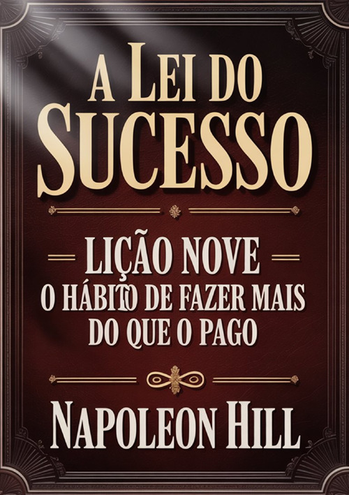 A lei do sucesso. Lição Nove. O habito de fazer mais do que o pago
