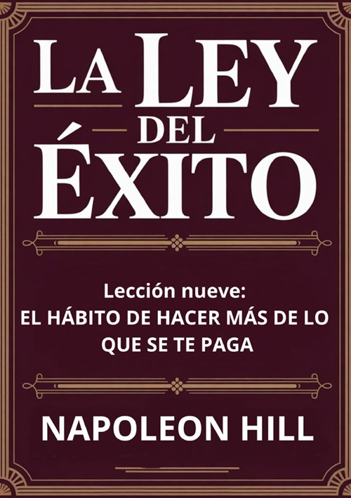 La ley del éxito. Lección nueve. El habito de hacer mas de lo que se te paga