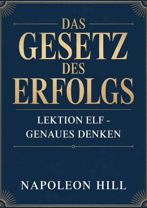 Das gesetz des erfolgs. Lektion elf. Genaues denken