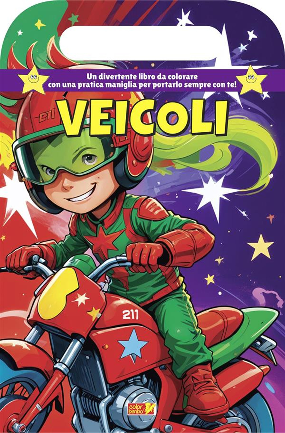 Veicoli. Libro da colorare con maniglia