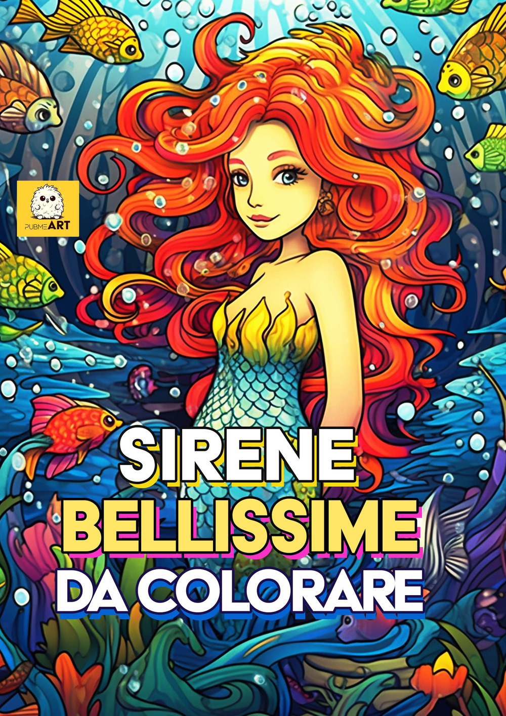 Sirene bellissime da colorare. Libro da colorare per bambini