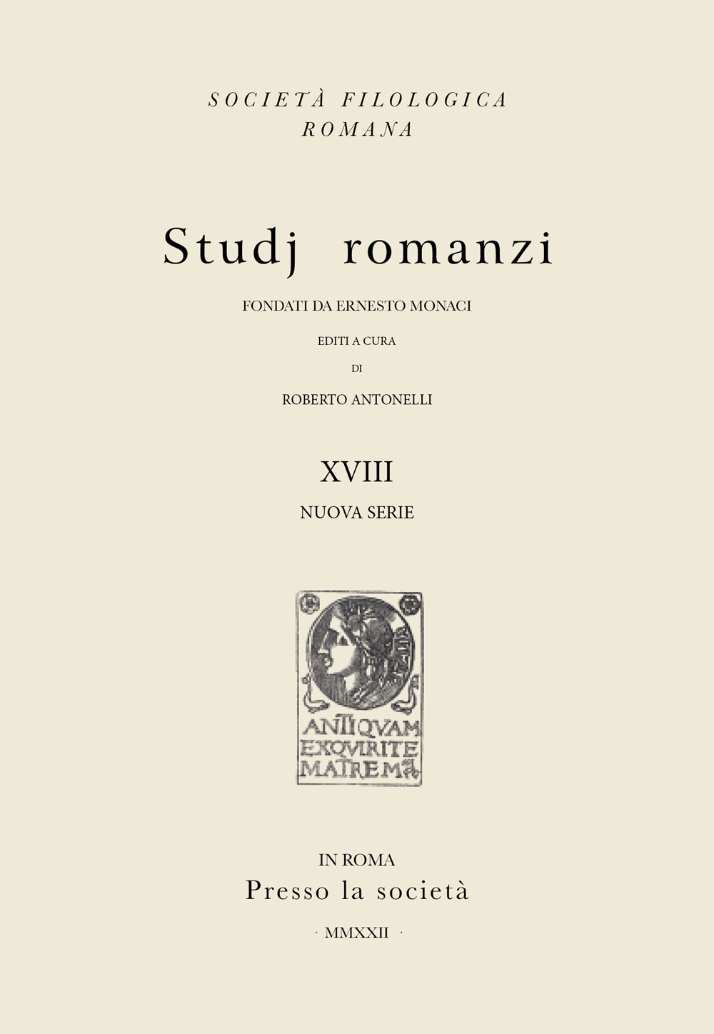Studj romanzi. Nuova serie. Vol. 18