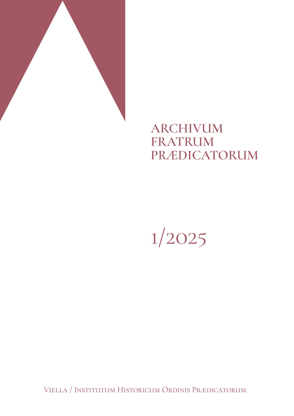 Archivum fratrum fratrum praedicatorum. Vol. 1