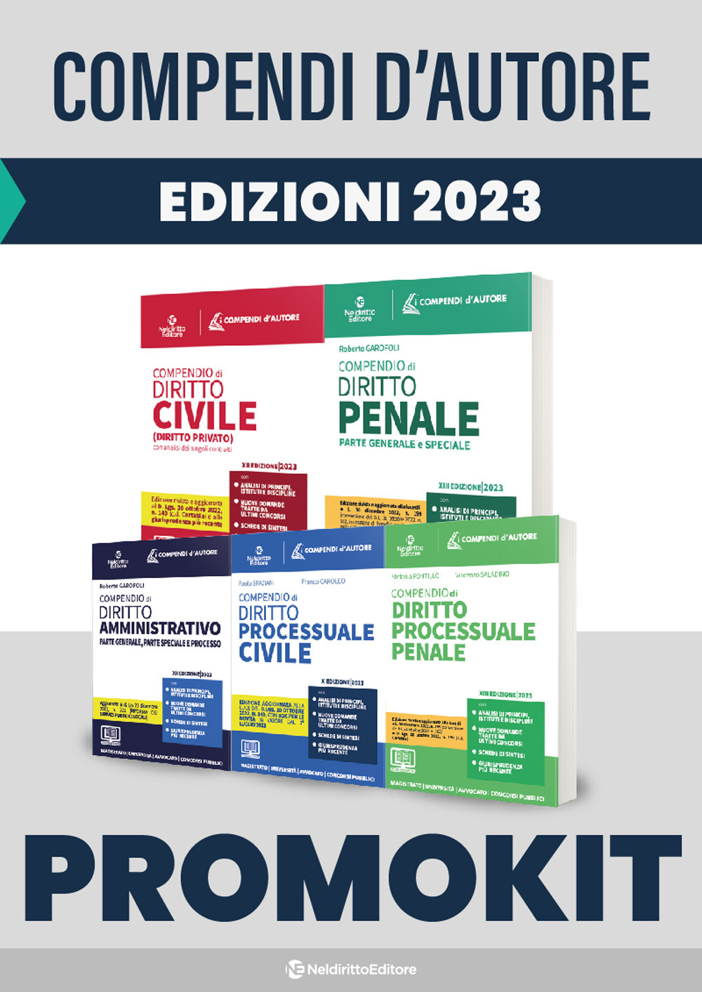 Kit 5 Compendi d'autore: Civile-Penale-Procedura Civile-Procedura Penale-Amministrativo