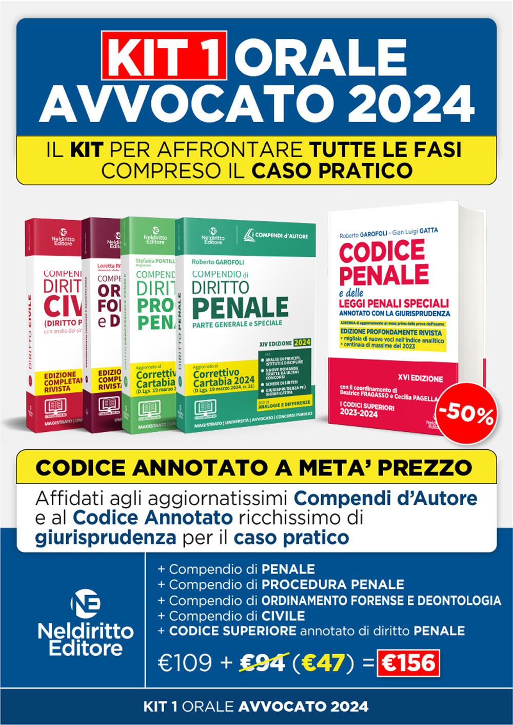 Speciale Orale Avvocato kit 4 compendi (Civile, Penale, Procedura Penale, Ordinamento forense + Codice Penale Annotato 2023)