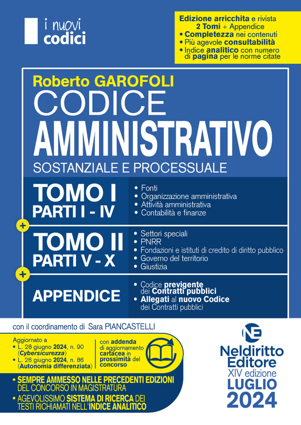 Concorso Magistratura. Codice amministrativo sostanziale e processuale. Luglio 2024