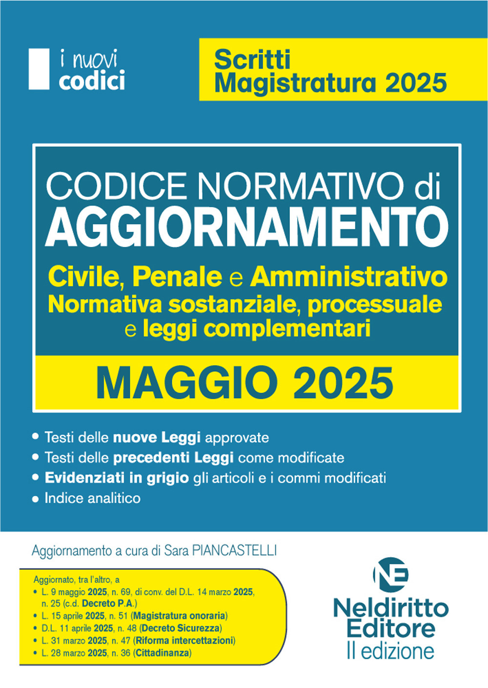 Codice normativo di aggiornamento. Codici per il concorso in Magistratura 2025