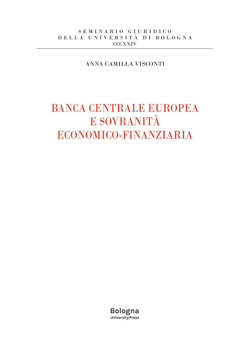 Banca centrale europea e sovranità economico-finanziaria