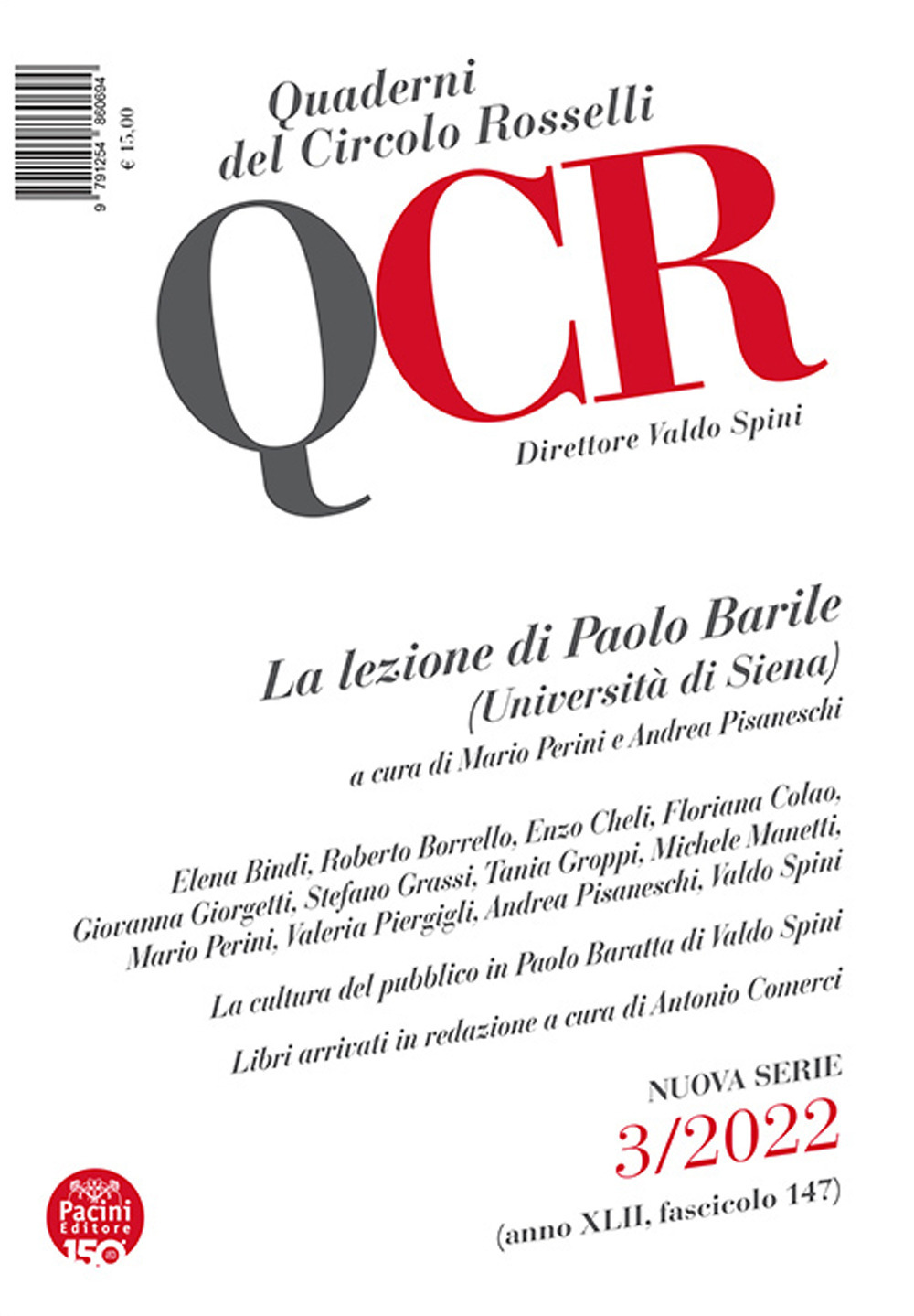 QCR. Quaderni del Circolo Rosselli. Vol. 3: La lezione di Paolo Barile (Università di Siena)