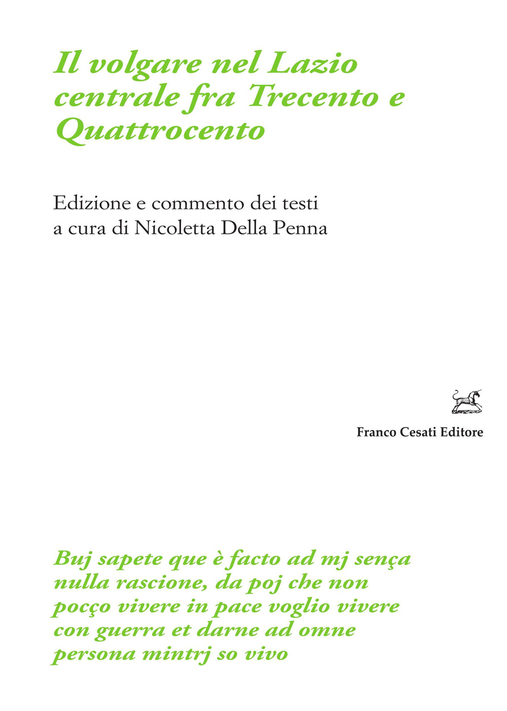 Il volgare nel Lazio centrale fra Trecento e Quattrocento