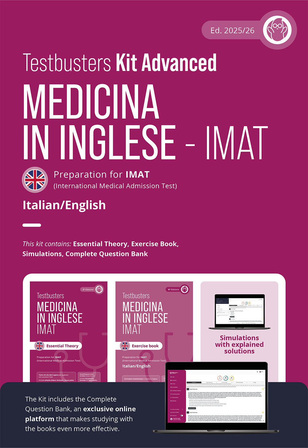 Testbusters. Test di medicina in inglese IMAT. Kit advanced