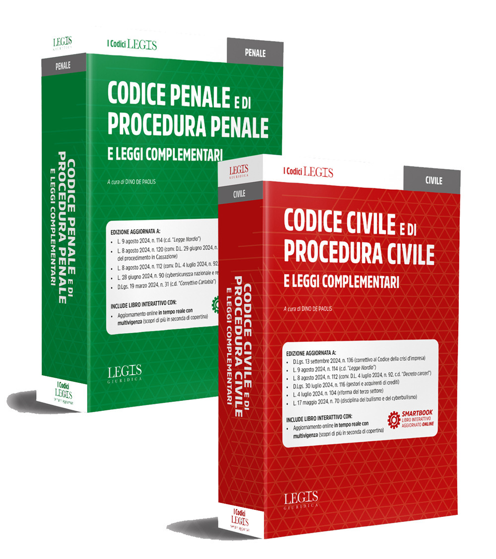 Kit Codici Legis (Codice civile e procedura, Codice penale e procedura, Leggi complementari). Con aggiornamento interattivo online