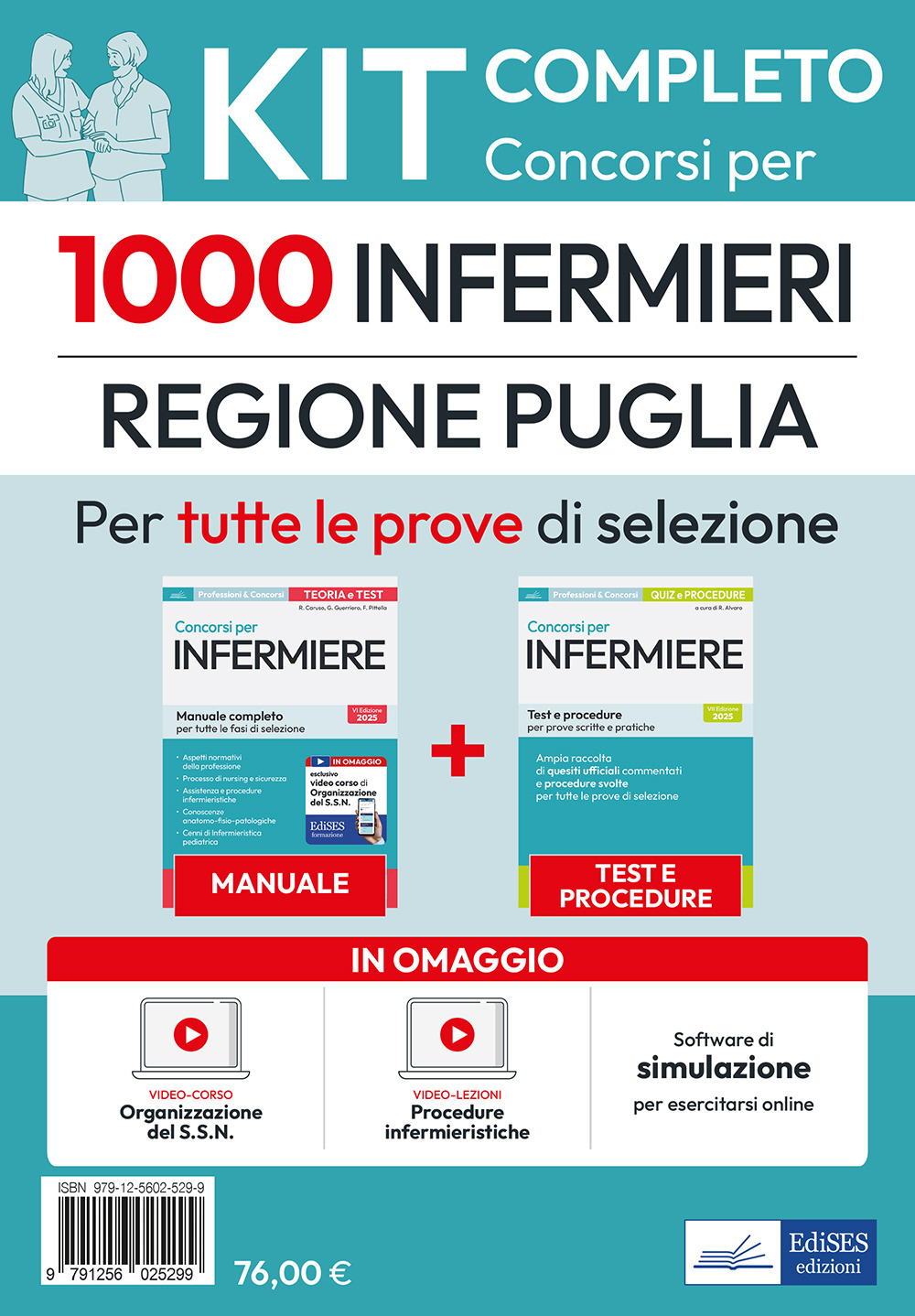 Kit completo Concorso per 1000 infermieri Regione Puglia. Manuale e test