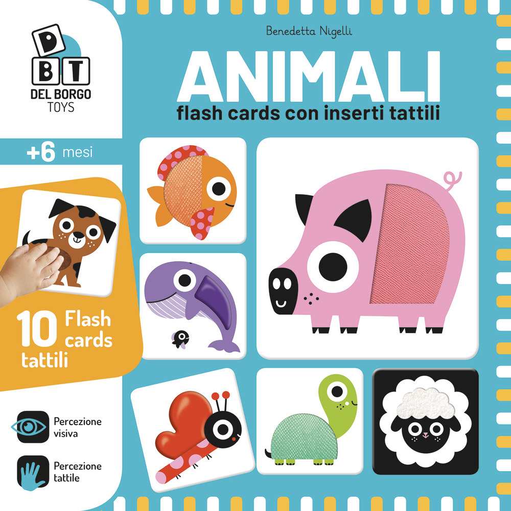 Animali. Flash cards con inserti tattili