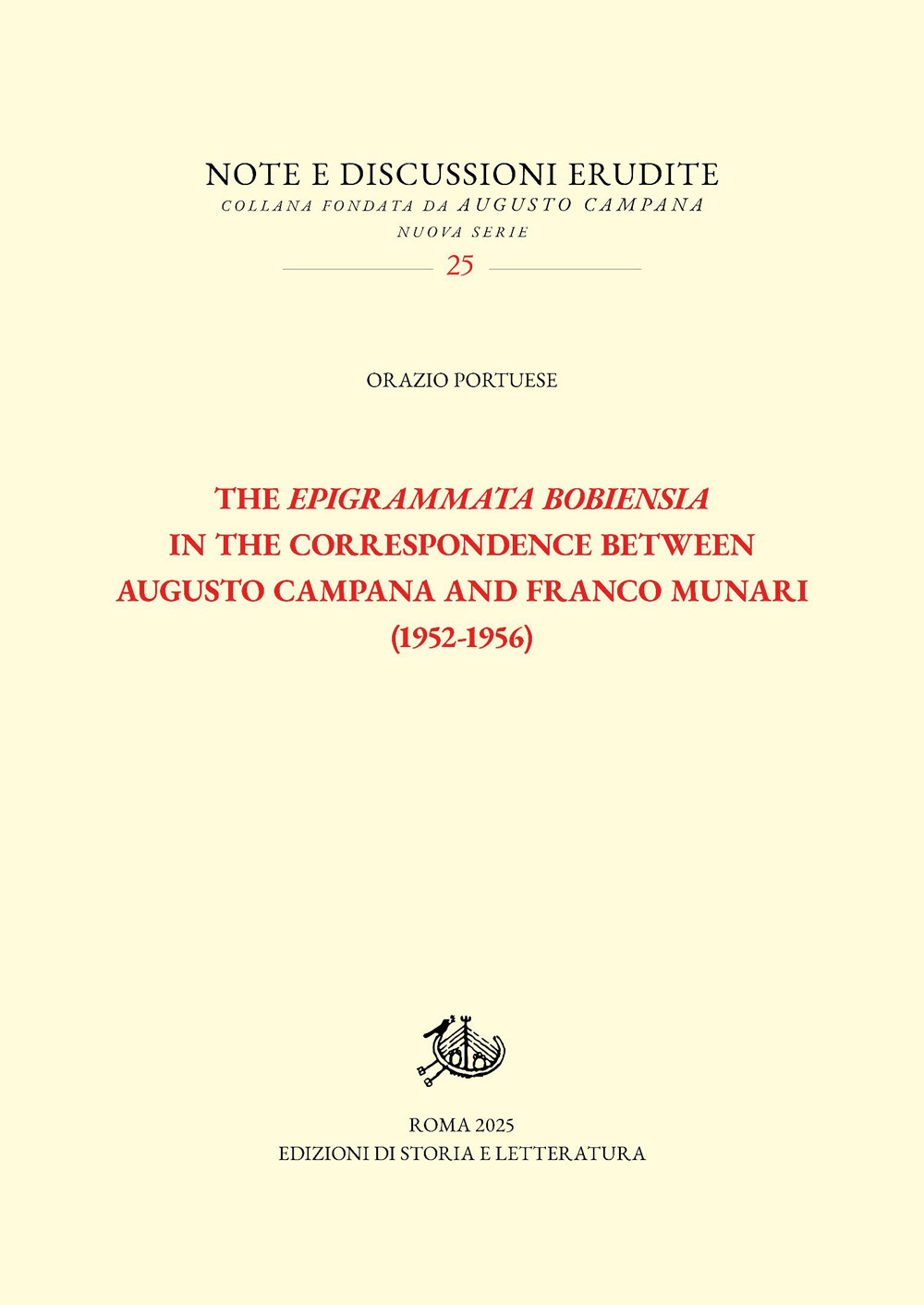 The Epigrammata Bobiensia in the correspondence between Augusto Campana and Franco Munari (1952-1956)