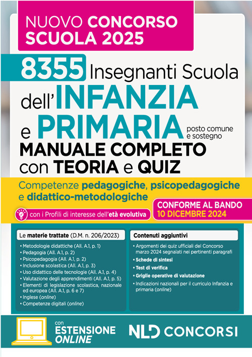 Manuale infanzia e primaria con teoria e test di verifica per il nuovo concorso scuola Infanzia e primaria 2025
