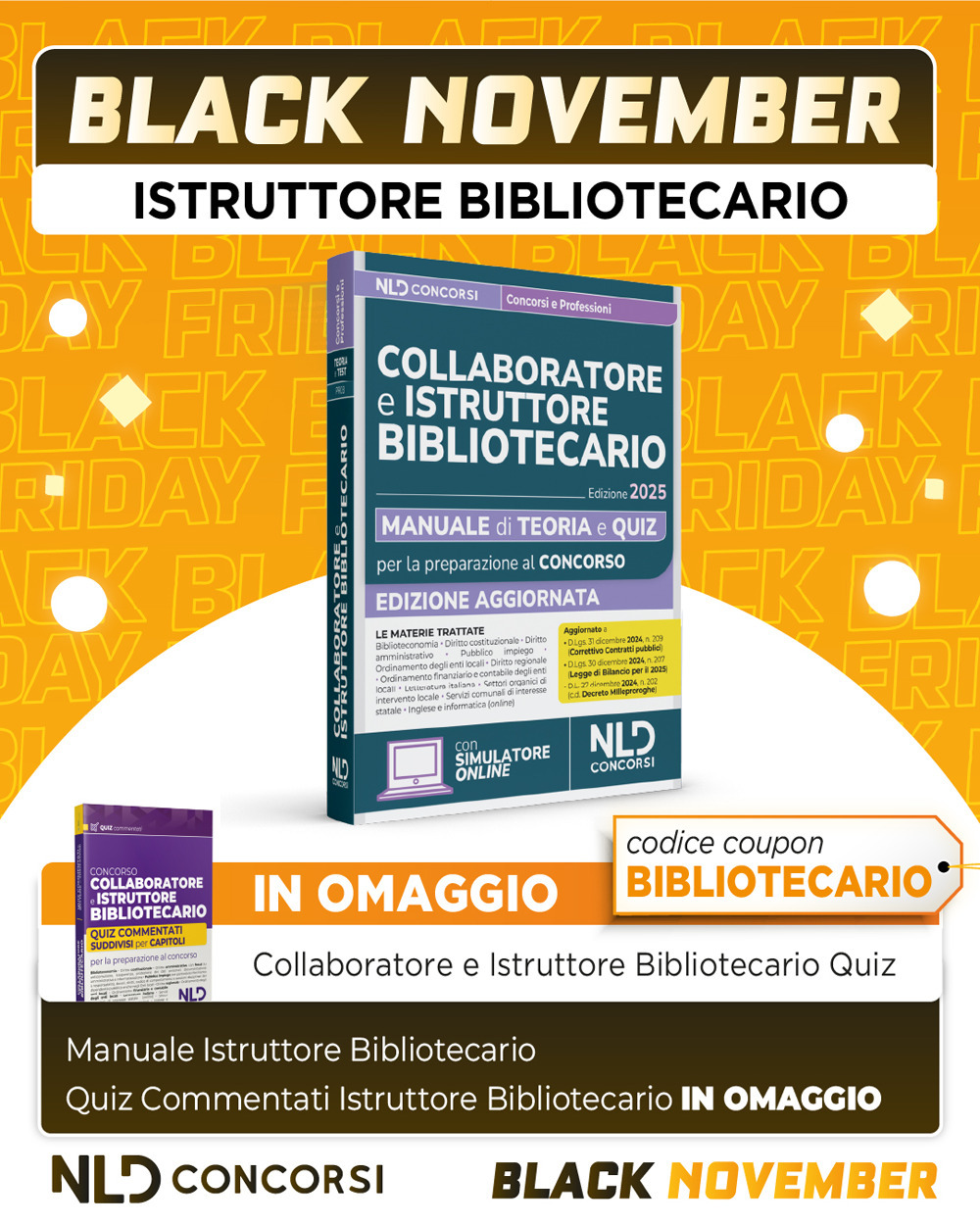 Concorsi collaboratore e istruttore bibliotecario. Manuale di teoria e quiz per tutte le prove 2025