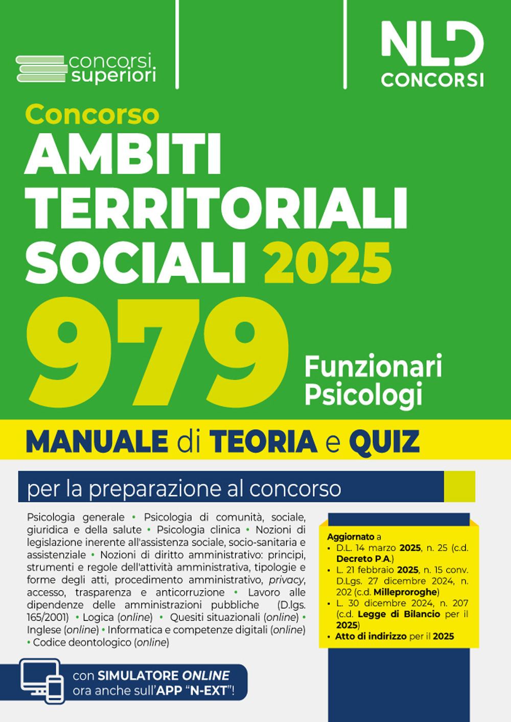 Manuale concorso ATS, Ambiti Territoriali Sociali, per 979 posti da Funzionario Psicologo. Teoria e quiz 2025