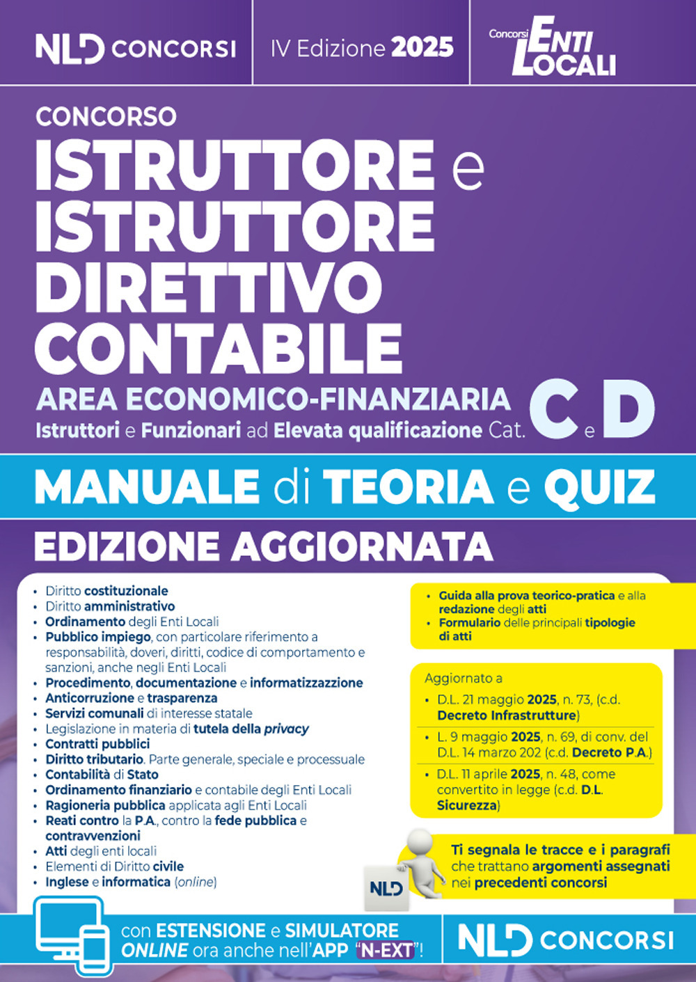 Manuale istruttore e istruttore direttivo contabile area economico finanziaria cat. C-D con teoria e quiz e raccolta precedenti tracce