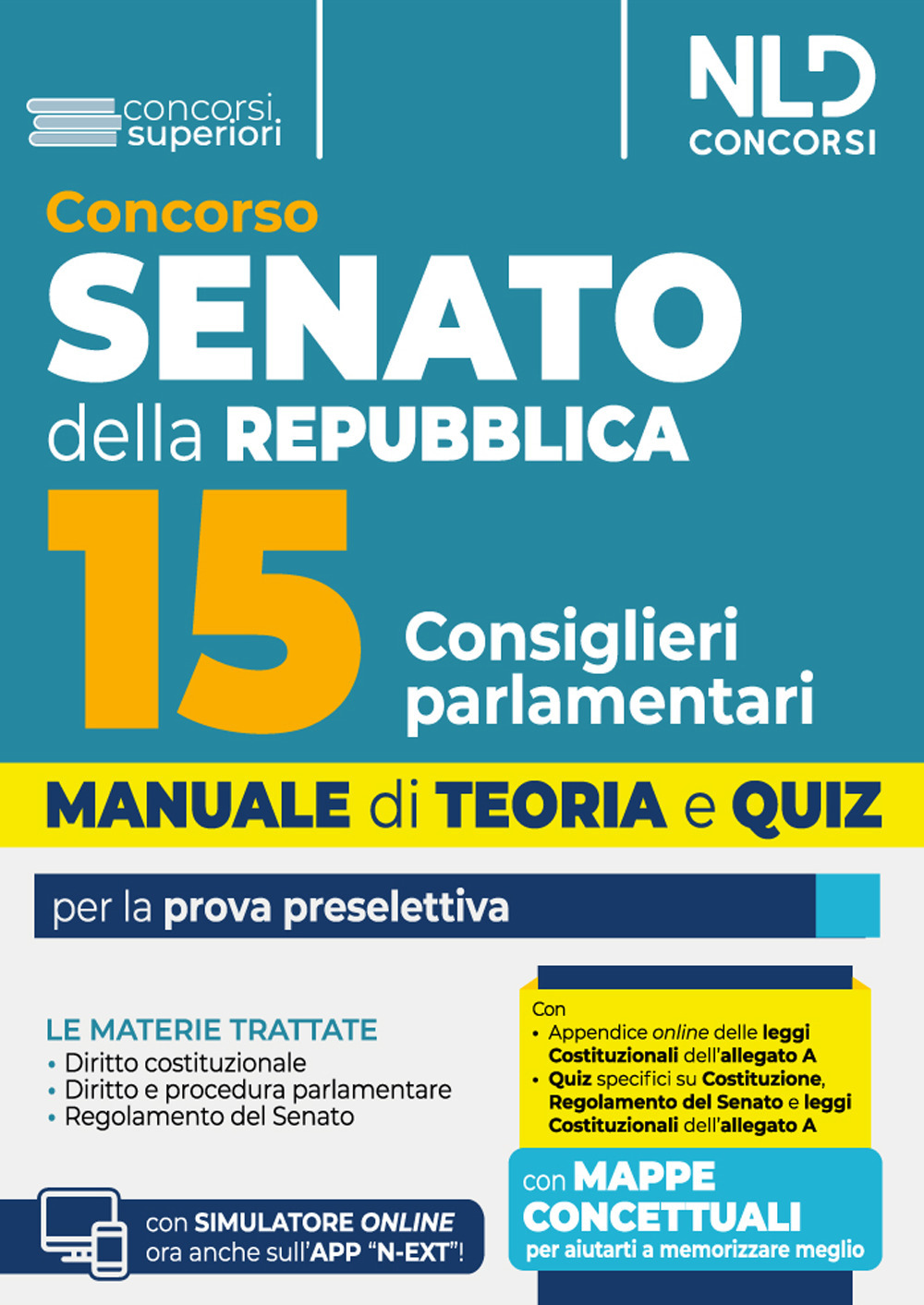Manuale concorso Senato della Repubblica per 15 consiglieri parlamentari per la prova preselettiva