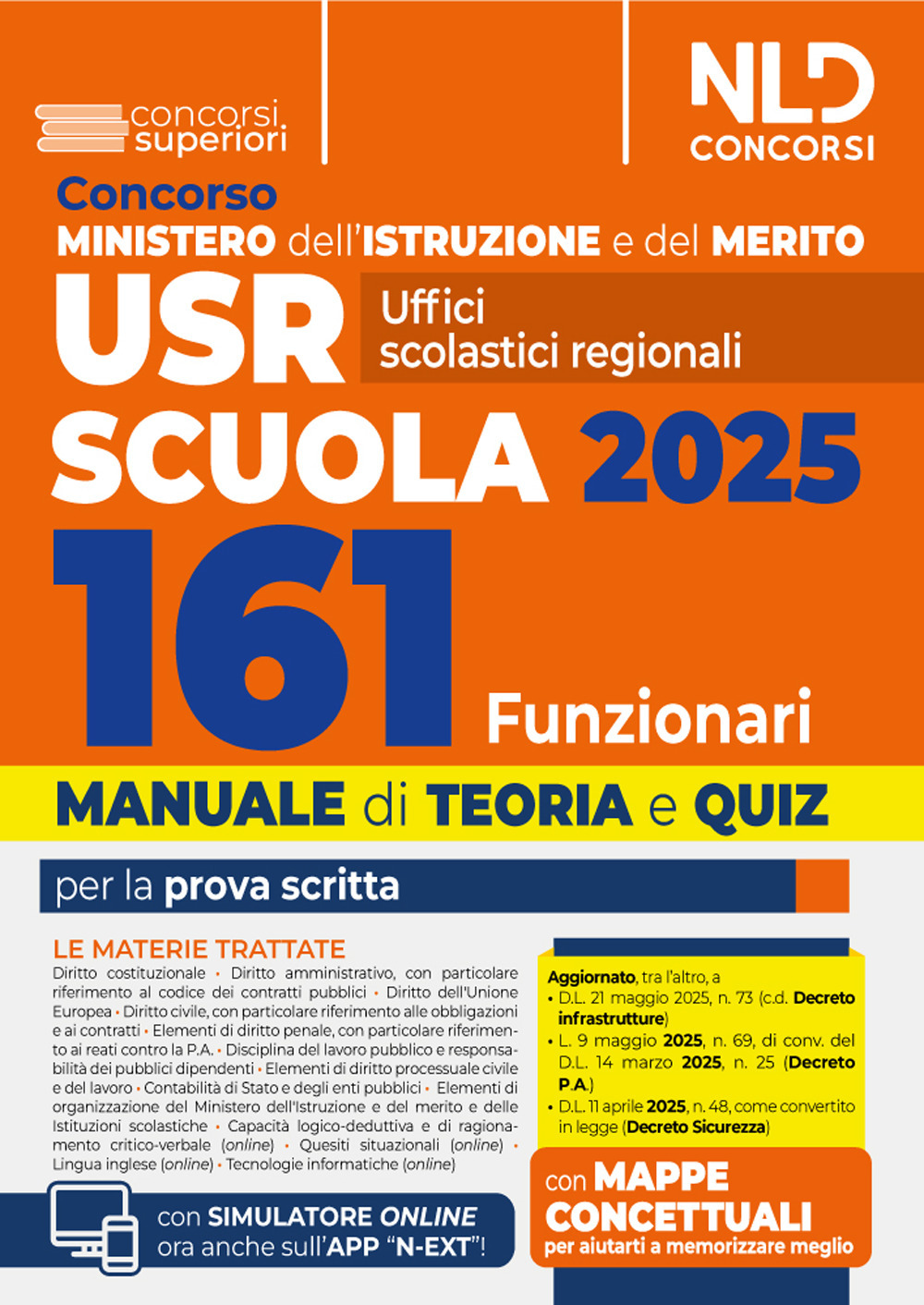 Concorso 161 funzionari USR, Ministero Istruzione e Merito. Manuale per il concorso con teoria e quiz