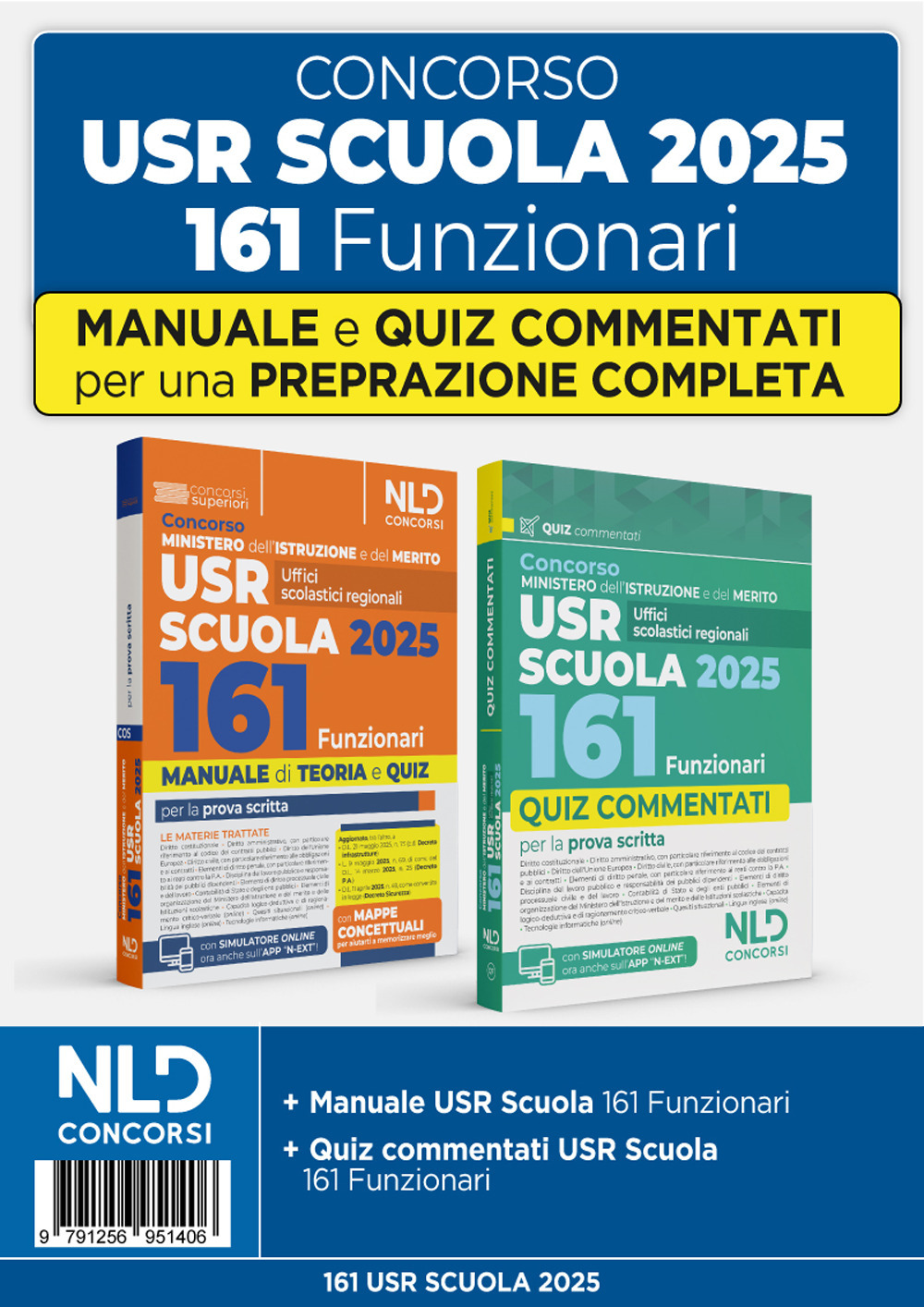 Kit concorso 161 USR Ministero dell'istruzione con manuale + quiz commentati 2025