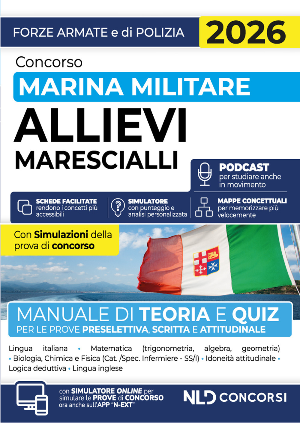 Concorso allievi marescialli Marina Militare 2026. Manuale di teoria e quiz