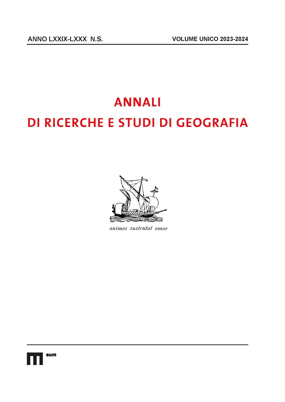 Annali di ricerche e studi di geografia (2023-2024)