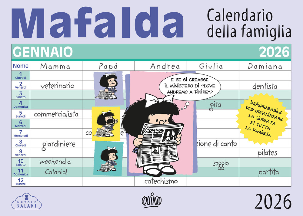 Mafalda. Calendario della famiglia 2026