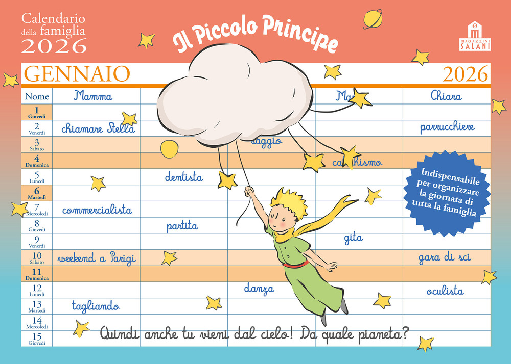 Il Piccolo Principe. Calendario della famiglia 2026