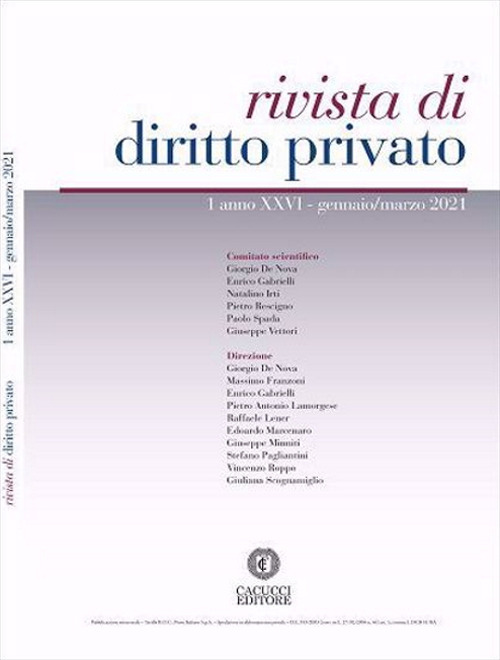 Rivista di diritto privato.. Vol. 1: Gennaio-marzo