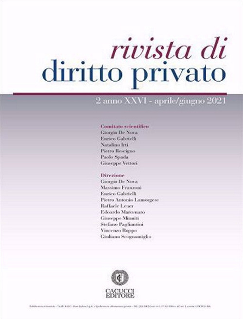 Rivista di diritto privato. Vol. 2: Aprile-giugno