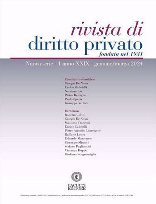 Rivista di diritto privato. Vol. 1: Gennaio-marzo