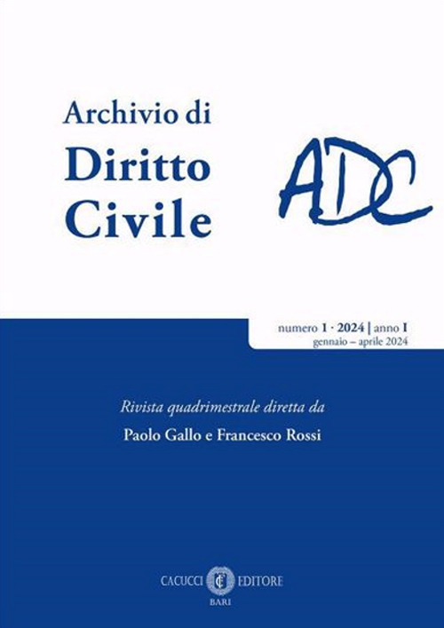 Archivio di diritto civile. Vol. 1: Gennaio/Aprile