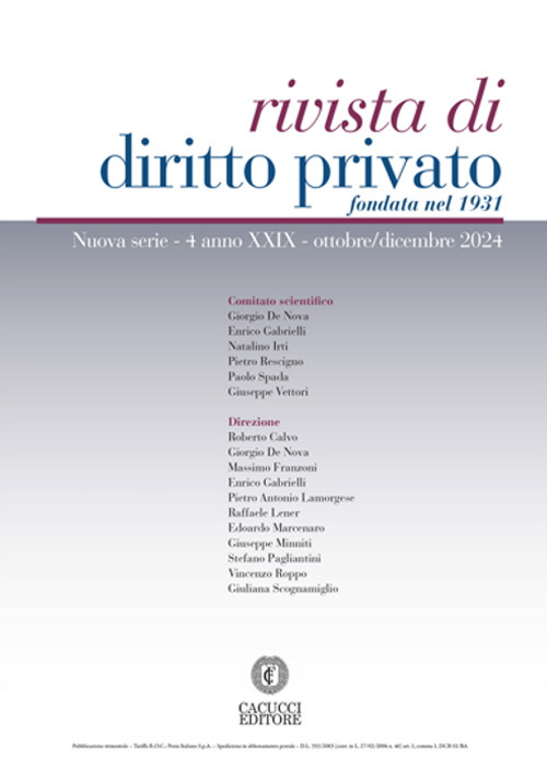 Rivista di diritto privato. Vol. 4: Ottobre/dicembre