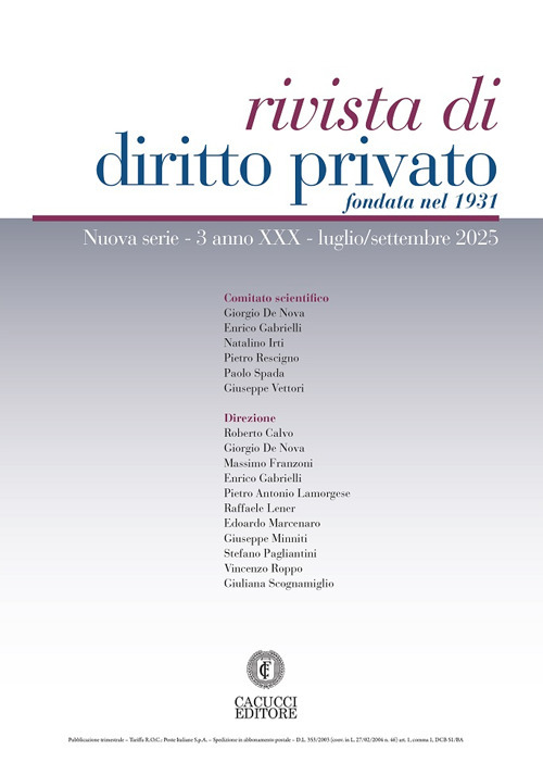 Rivista di diritto privato. Vol. 3: Luglio/settembre