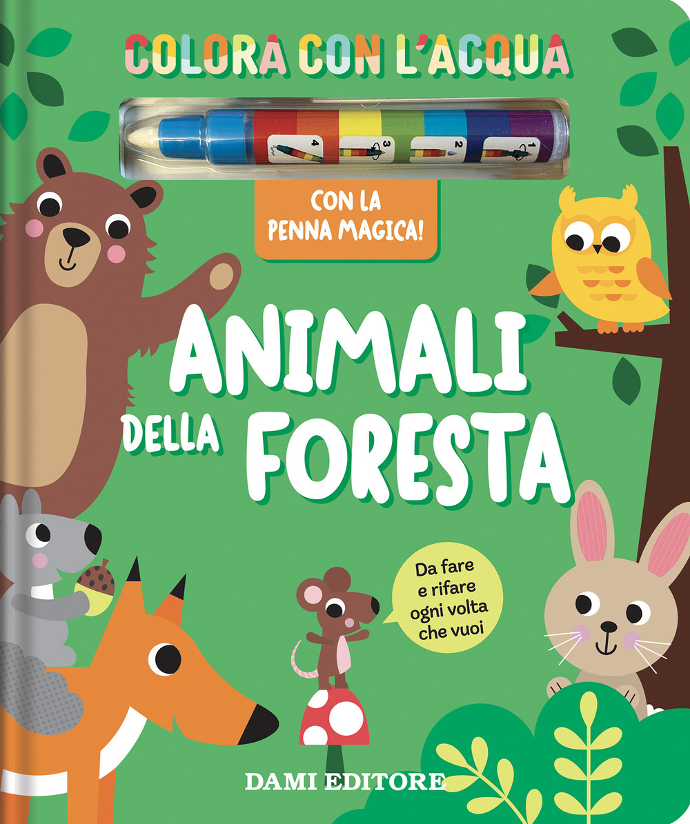 Animali foresta. Colora con l'acqua
